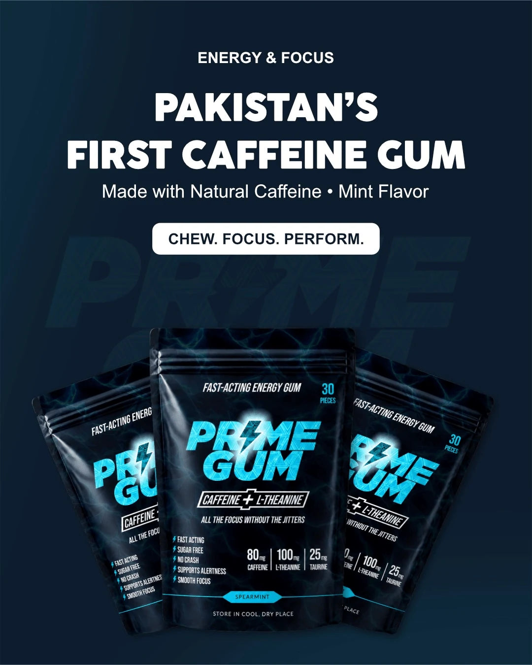 Prime Gum — Pakistan's first caffeine gum